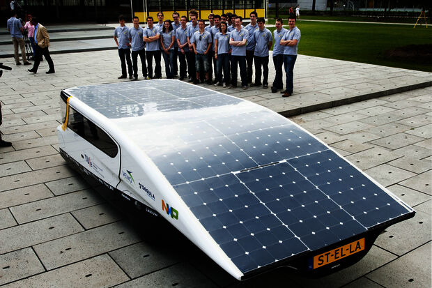 Student team unveils world’s first solar-powered family car