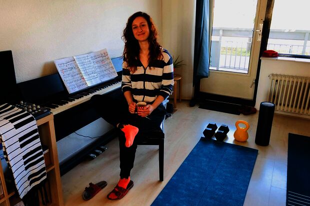 "I play the piano before I go to bed, that helps me to relax"