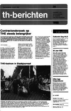 Voorzijde van magazine: TH berichten 28 - 2 april 1982