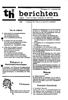 Voorzijde van magazine: TH berichten 11 - 4 december 1964