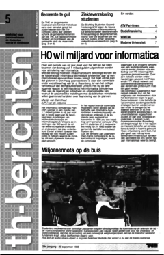 Voorzijde van magazine: TH berichten 5 - 20 september 1985