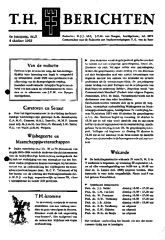 Voorzijde van magazine: TH berichten 3 - 4 oktober 1963