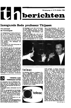 Voorzijde van magazine: TH berichten 6 - 15 oktober 1965