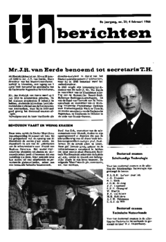 Voorzijde van magazine: TH berichten 21 - 4 februari 1966