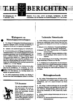 Voorzijde van magazine: TH berichten 19 - 7 februari 1964