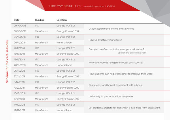 Canvas cafe schedule.