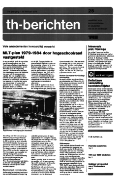 Voorzijde van magazine: TH berichten 25 - 23 februari 1979