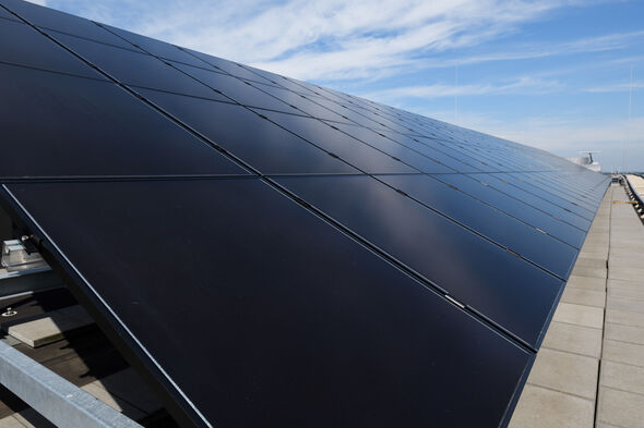 CIS solar panels (thin film) on the roof of Flux. Photo | Bart van Overbeeke