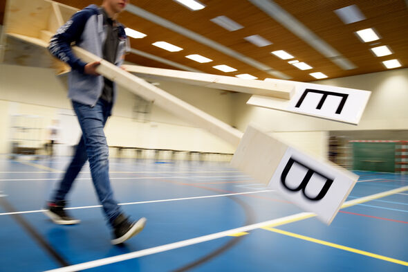 Preparations for the exam at the Student's Sports centre on Sunday. Photos | Bart van Overbeeke