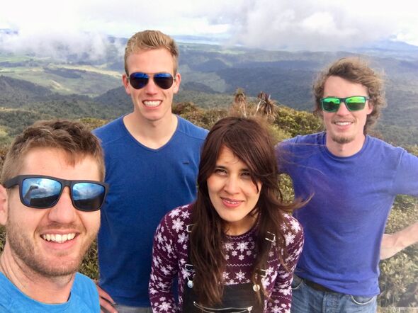 Mart Baelemans (second on the left) with friends in Coromandel Forest park (New Zealand). 