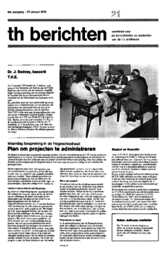 Voorzijde van magazine: TH berichten 21 - 23 januari 1976