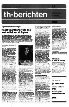 Voorzijde van magazine: TH berichten 23 - 9 februari 1979