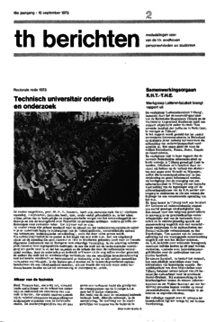 Voorzijde van magazine: TH berichten 2 - 10 september 1973