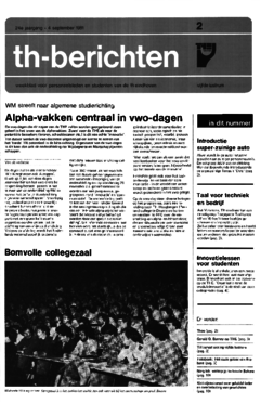 Voorzijde van magazine: TH berichten 2 - 4 september 1981