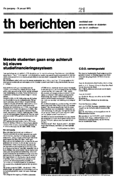 Voorzijde van magazine: TH berichten 21 - 31 januari 1975