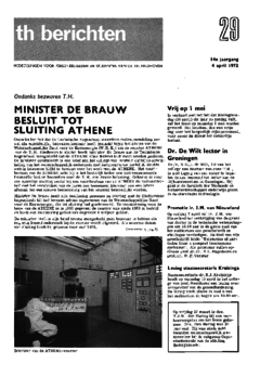 Voorzijde van magazine: TH berichten 29 - 4 april 1972