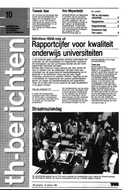 Voorzijde van magazine: TH berichten 10 - 25 oktober 1985