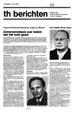 Voorzijde van magazine: TH berichten 40 - 27 juni 1975