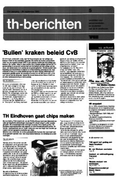 Voorzijde van magazine: TH berichten 5 - 26 september 1980