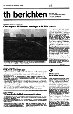Voorzijde van magazine: TH berichten 14 - 29 november 1974