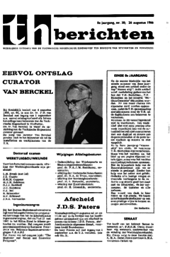 Voorzijde van magazine: TH berichten 38 - 26 augustus 1966