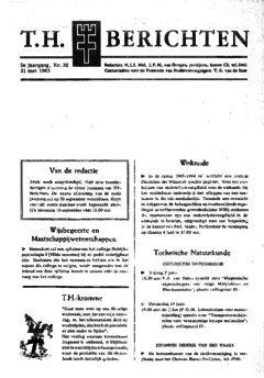 Voorzijde van magazine: TH berichten 32 - 31 mei 1963