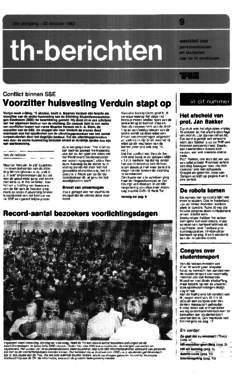 Voorzijde van magazine: TH berichten 9 - 22 oktober 1982