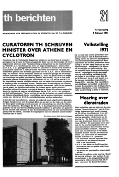 Voorzijde van magazine: TH berichten 21 - 5 februari 1971