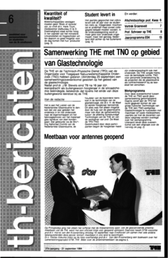 Voorzijde van magazine: TH berichten 6 - 21 september 1984