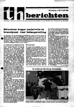 Voorzijde van magazine: TH berichten 30 - 5 april 1968