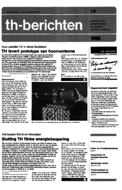 Voorzijde van magazine: TH berichten 14 - 23 november 1979