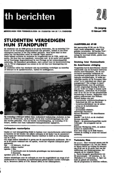 Voorzijde van magazine: TH berichten 24 - 13 februari 1970