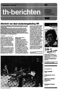 Voorzijde van magazine: TH berichten 34 - 9 mei 1980