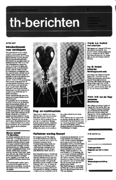 Voorzijde van magazine: TH berichten 1 - 19 augustus 1977