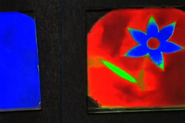 Printable, colorful camouflage with polymers