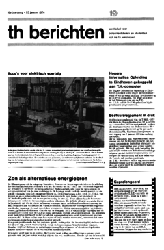 Voorzijde van magazine: TH berichten 19 - 25 januari 1974