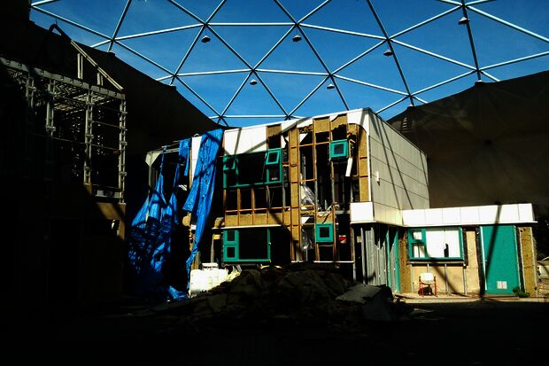 Koepel dismantled due to tattered cover