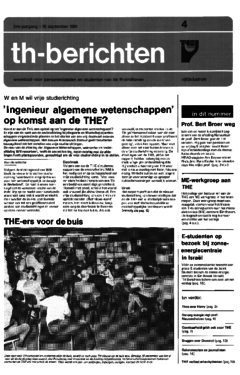 Voorzijde van magazine: TH berichten 4 - 18 september 1981