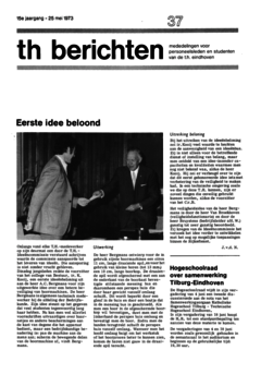 Voorzijde van magazine: TH berichten 37 - 25 mei 1973