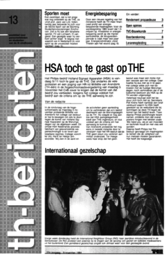 Voorzijde van magazine: TH berichten 13 - 9 november 1984