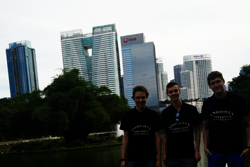 Koen Wolters, Stefan van der Linden en Björn Dullemond in Kuala Lumpur.