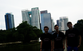 Koen Wolters, Stefan van der Linden en Björn Dullemond in Kuala Lumpur.