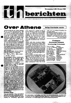 Voorzijde van magazine: TH berichten 28 - 22 maart 1968