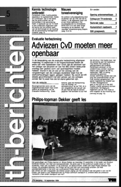 Voorzijde van magazine: TH berichten 5 - 14 september 1984