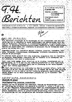 Voorzijde van magazine: TH berichten 1 - 6 september 1960