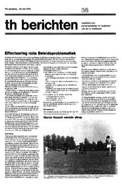 Voorzijde van magazine: TH berichten 36 - 30 mei 1975