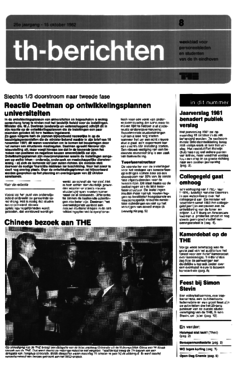Voorzijde van magazine: TH berichten 8 - 15 oktober 1982