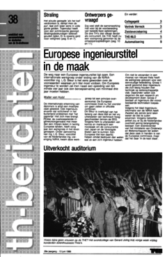 Voorzijde van magazine: TH berichten 38 - 13 juni 1986