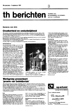 Voorzijde van magazine: TH berichten 3 - 5 september 1975