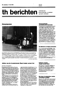 Voorzijde van magazine: TH berichten 32 - 6 mei 1974